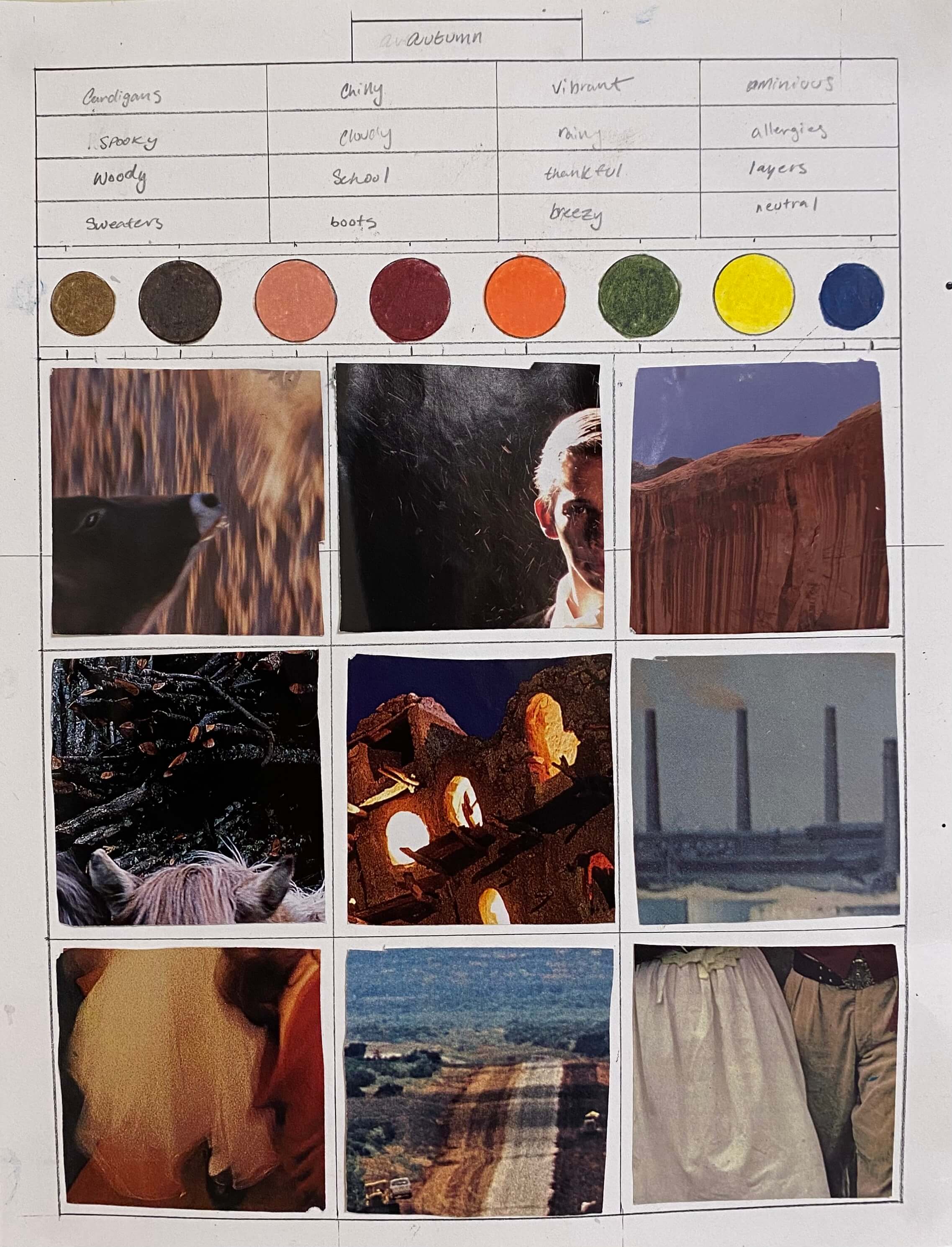 Mood board of the season Autumn.