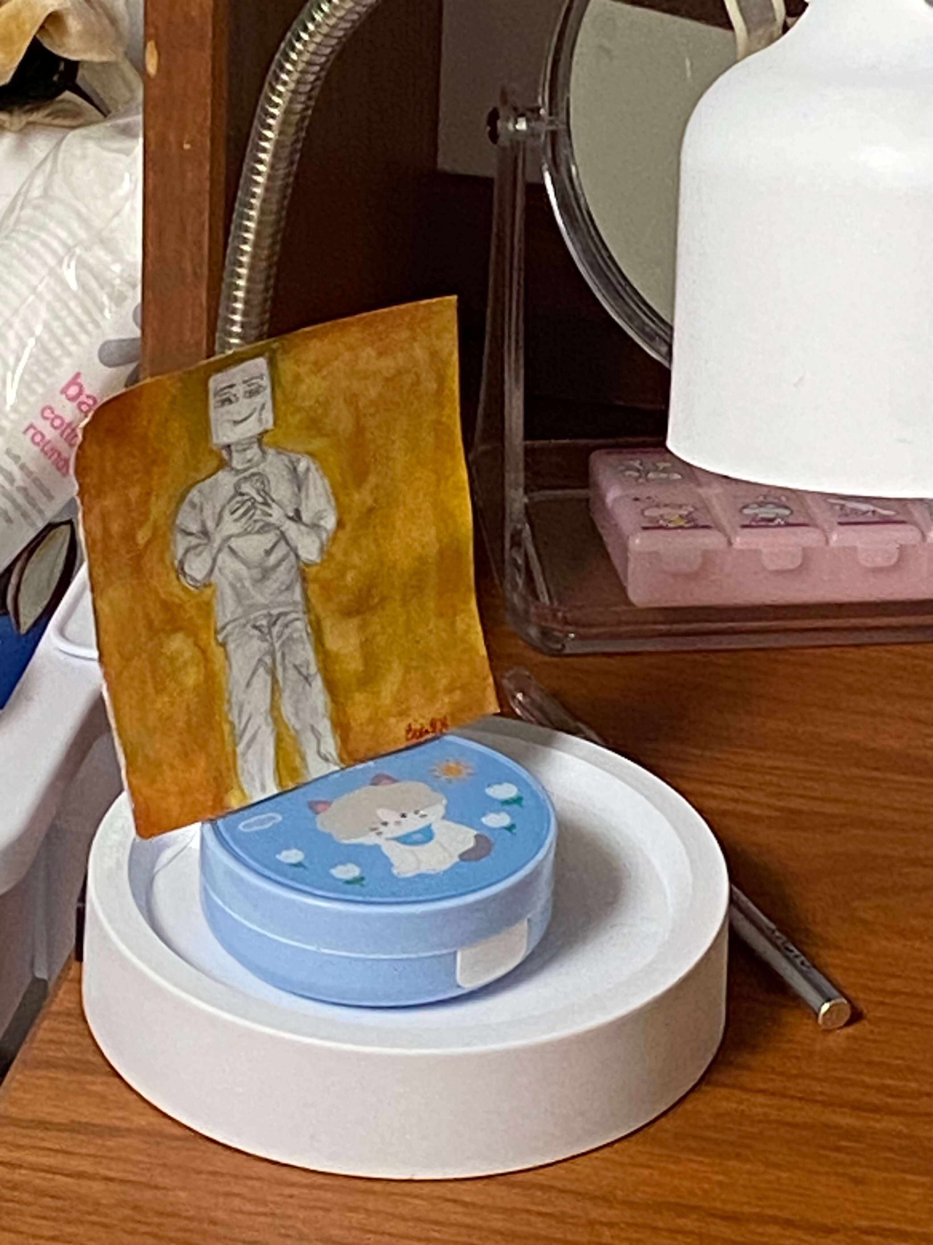 A sketch and water painting.
