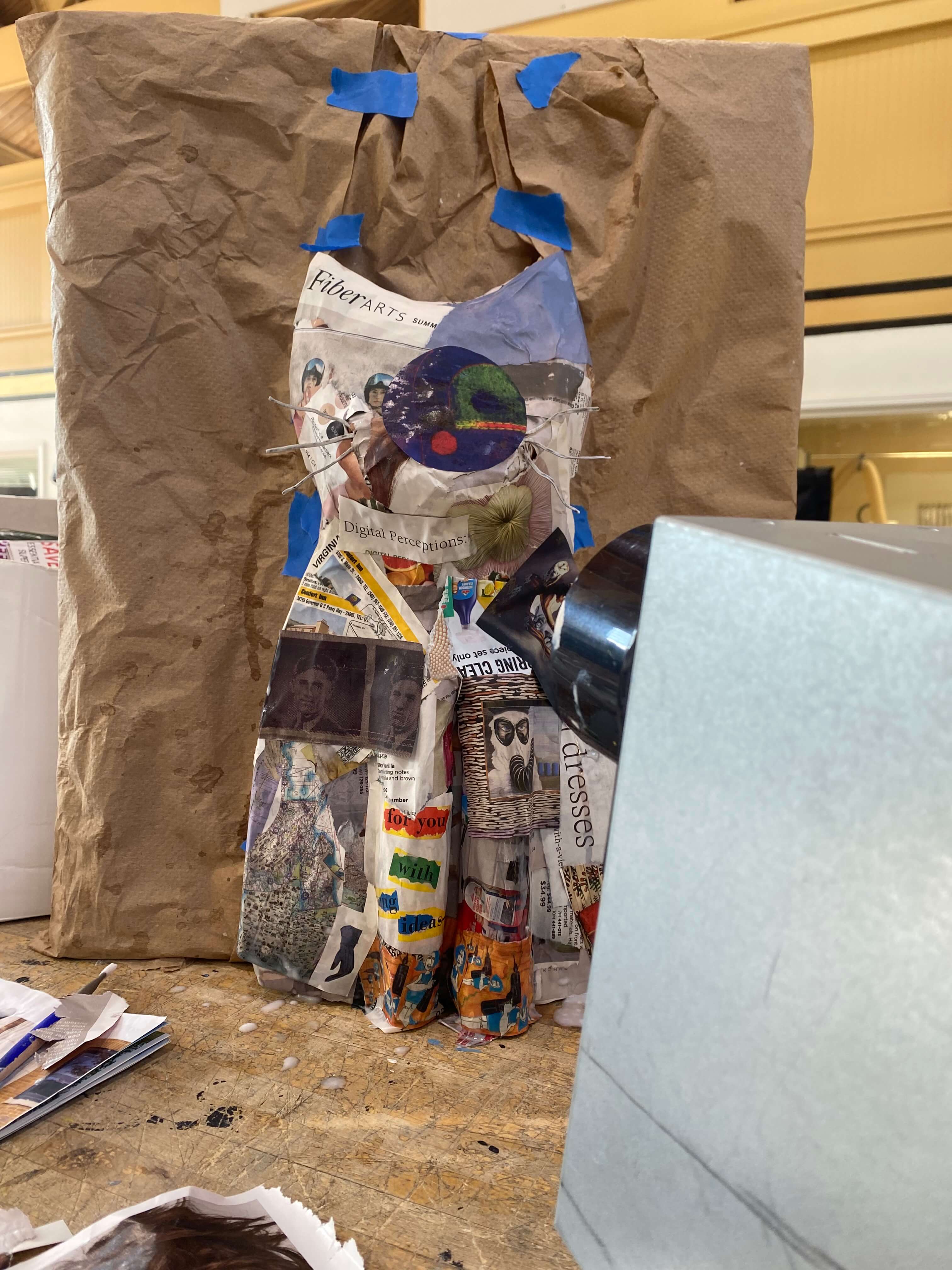 A photo of Erika drying cat collage.