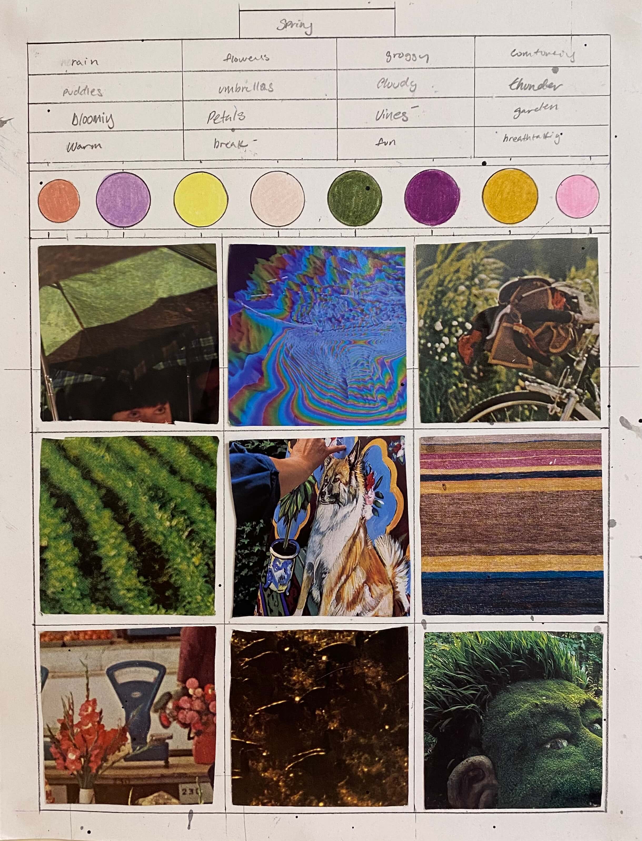 Mood board of the season Spring.